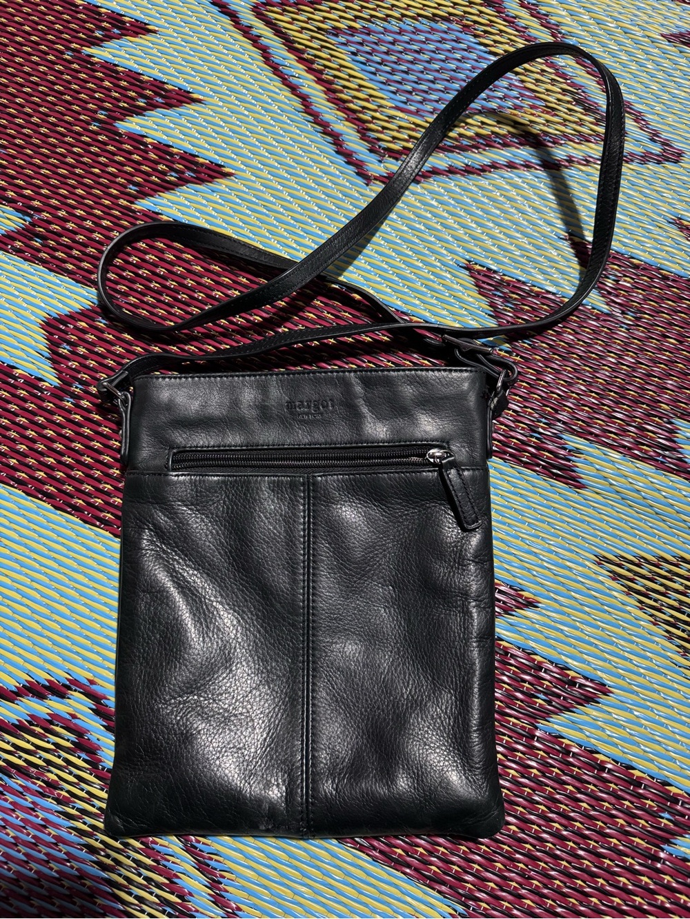 Margot black leather crossbody